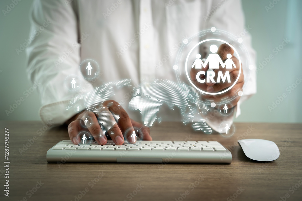 Aufkleber business customer crm management analysis service data business analysis and data management system