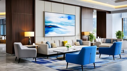 Fototapeta premium Modern Luxury Hotel Lobby Interior Design - Minimalist design
