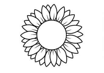 Simple Sunflower Line Drawing Elegant Design. AI Generated