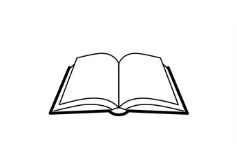 Open Book Simple Line Drawing Minimalist Design. AI Generated