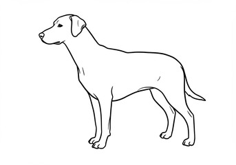 Fototapeta premium Elegant Dog Line Drawing Profile View. AI Generated