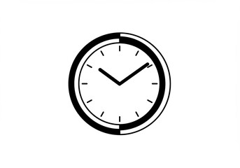Simple Black Clock Shows Passing Time Elegantly. AI Generated