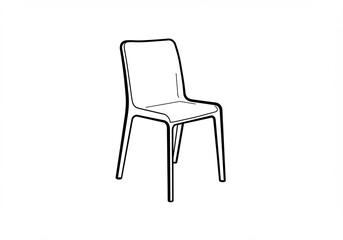 Elegant Modern Chair Design Simple Line Drawing. AI Generated