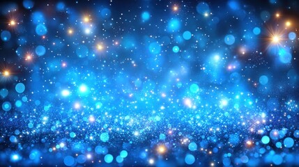 Fototapeta premium Blue glittering lights background