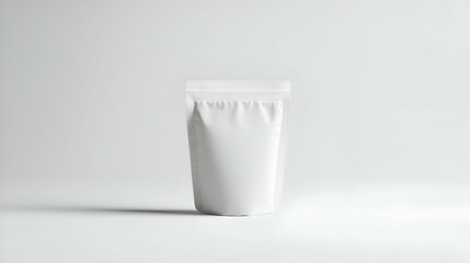White Stand Up Pouch Packaging Mockup on White Background