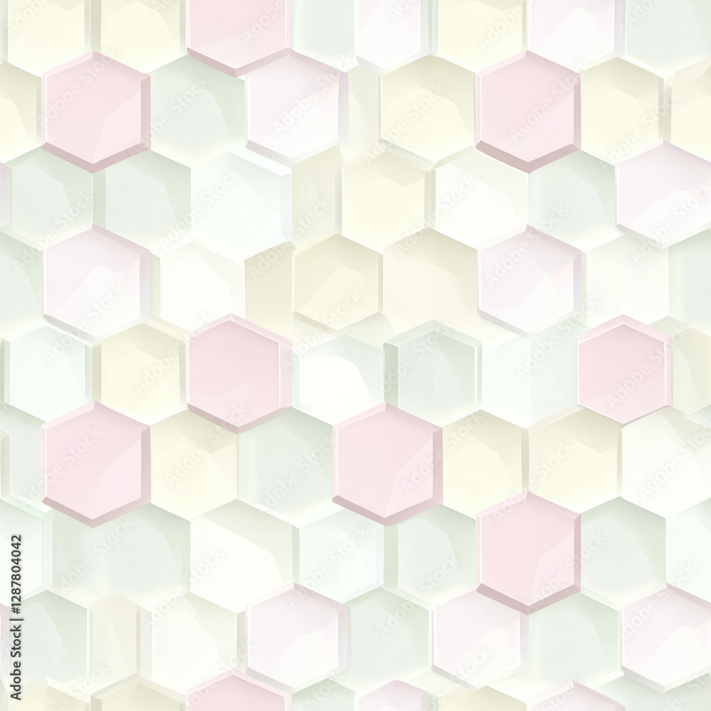 Aufkleber geometric pattern hexagon tiles in pastels create a textured, modern abstract background