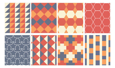 Colorful seamless pattern design set background vector