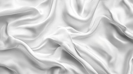 Fototapeta premium Elegant White Silk Fabric with Smooth Flowing Texture Background