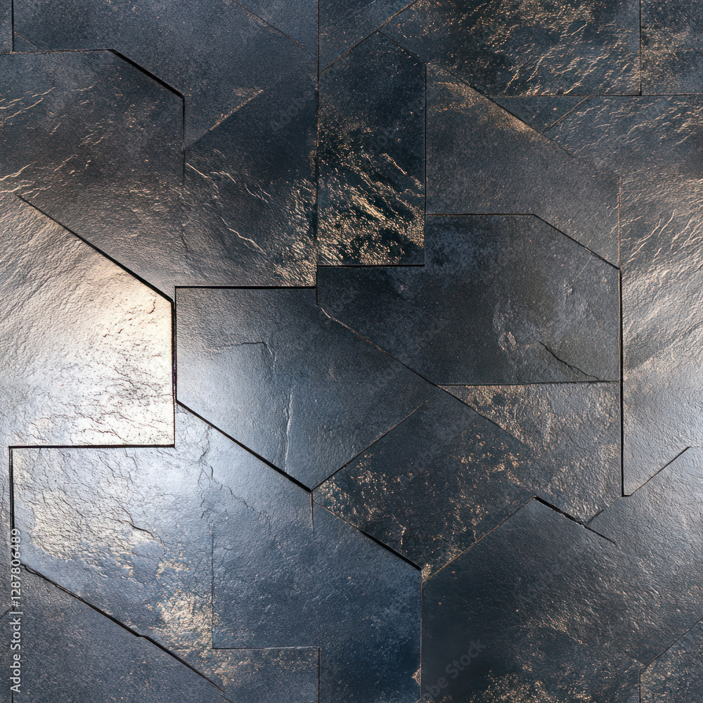 Aufkleber geometric slate tiles create abstract pattern. indoor flooring background