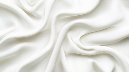 Fototapeta premium A flowing white silk fabric creates elegant texture and movement
