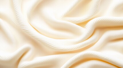 Obraz premium A closeup of flowing smooth white textile fabric with texture