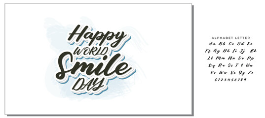 Happy world smile day banner vector illustration greeting design on white background with typography lettering