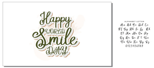 Fototapeta premium Happy world smile day banner vector illustration greeting design on white background with typography lettering