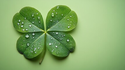 wet clover with dew look fresh