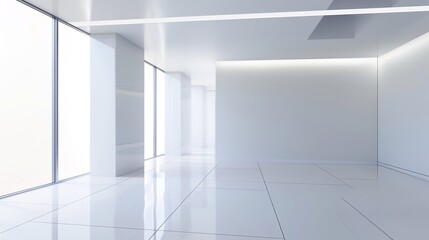 Obraz premium Elevate Your Display with the Minimalist White Cube Display Stand: A Blend of Style and Function. This sleek and simple display stand, featuring the classic white cube design, is not just a piece of f