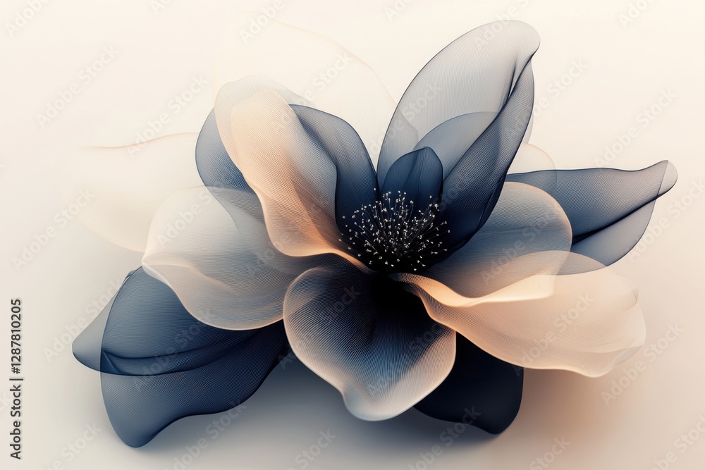 Aufkleber elegant floral design with intricate details and soft lighting creating a dreamy artistic compositio