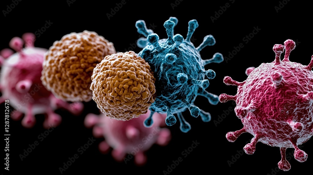 Poster detailed representation of cellular structures in medical science for understanding physiology and d