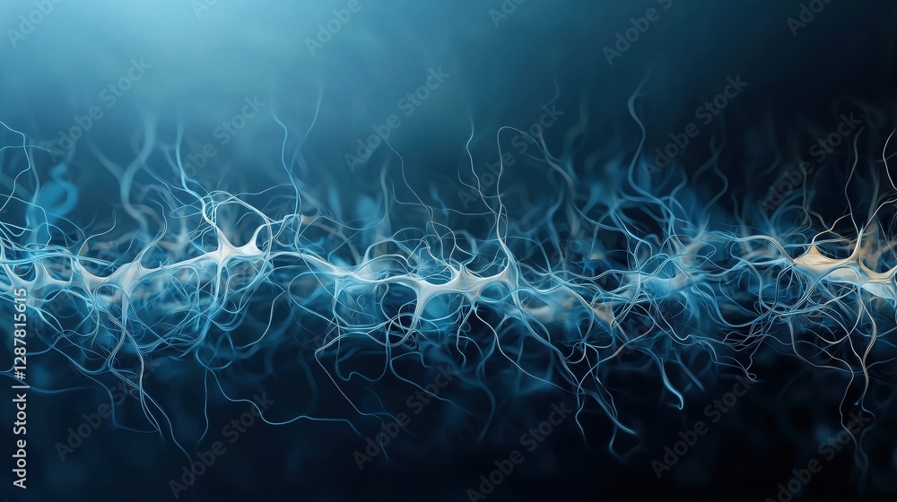 Poster abstract visualization of neural pathways representing physiology and medical science concepts in a 