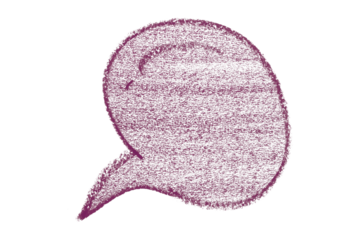 Separate dark purple speech bubble on transparent background.