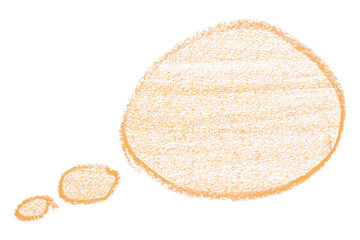 Separate orange speech bubble on transparent background.