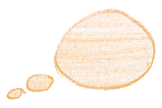 Separate orange speech bubble on transparent background.