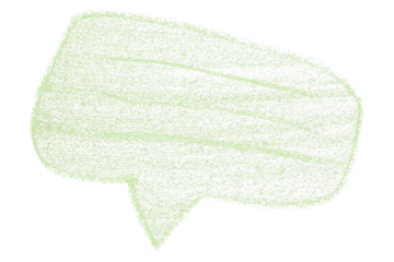 Separate green speech bubble on transparent background
