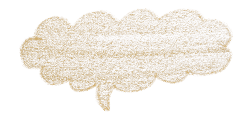 Separate light brown speech bubbles on transparent background.