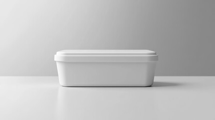 White Rectangular Plastic Food Container on White Surface