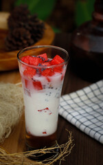 Indonesian drink called es semangka on ramadhan.
