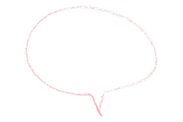 Separate pink speech bubbles on transparent background