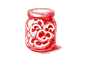 Paprika Hand Drawn Illustration Sketch Vector Isolated