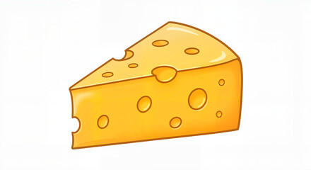 Cheese wedge illustration on white background
