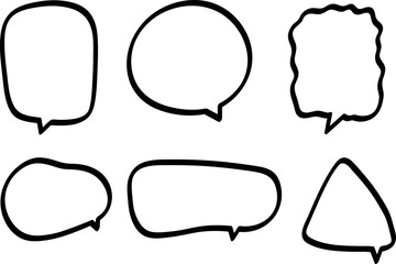 Hand-Drawn Speech Bubble and Thought Cloud Vector Set