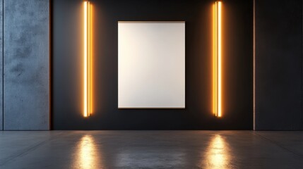 Blank Canvas in Modern Minimalist Gallery Setting