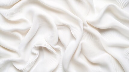 Obraz premium A Smooth White Fabric Beautifully Displaying Soft Gentle Waves And Textures