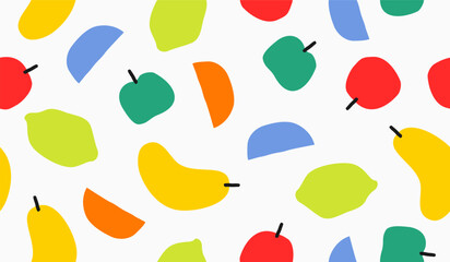 Cute mix fruits pattern background vector design