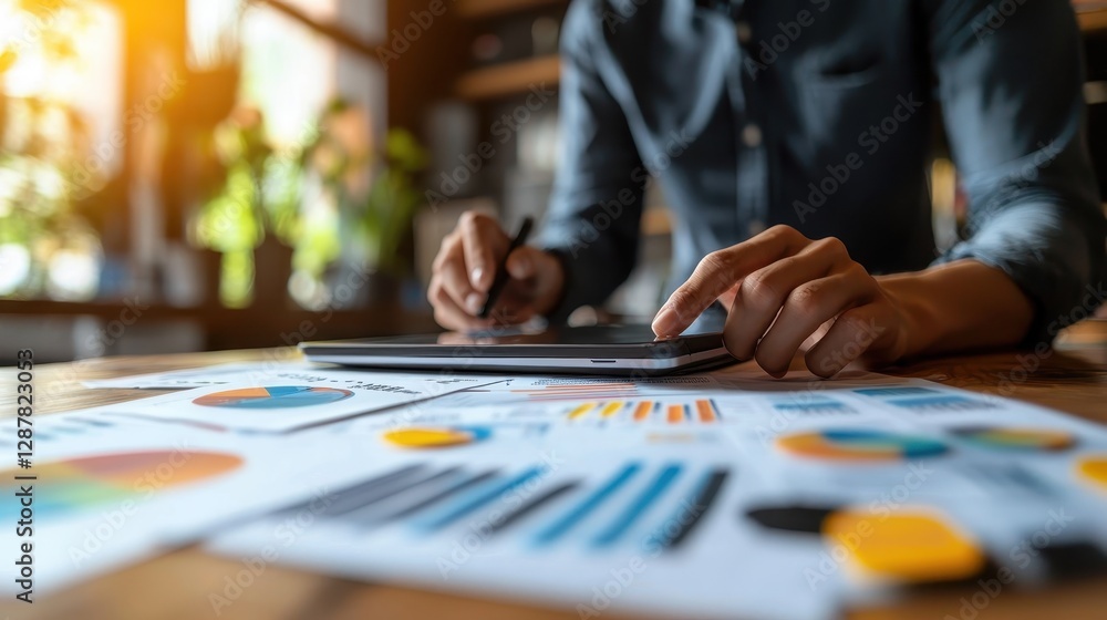 Aufkleber business data insights analyzing bright office spaces in a digital workspace
