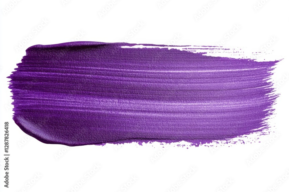Poster vivid amethyst paint stroke on white backdrop creating a dynamic texture and artistic impression for