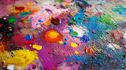 Obraz premium Explore vibrant chaos with this splash of colors, capturing the essence of artistic freedom