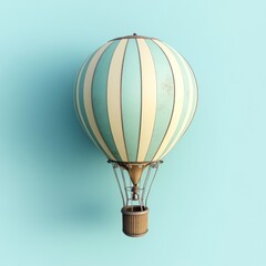 Obraz premium Vintage hot air balloon against mint background
