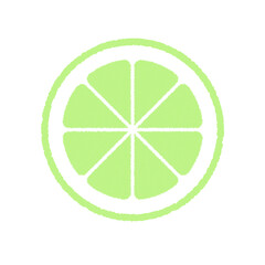 ライムの輪切りのスタンプ風イラスト