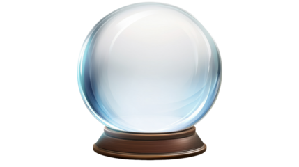 glass crystal ball isolated on white background