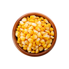 Top view of corn seed on transparent background