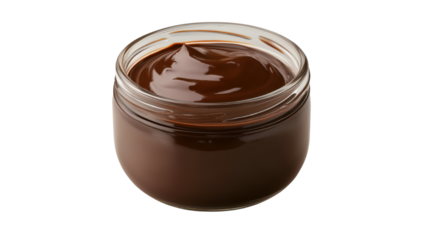 glass of chocolate spread isolated on white background