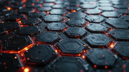 Obraz premium Futuristic Hexagonal Metal Plate Design