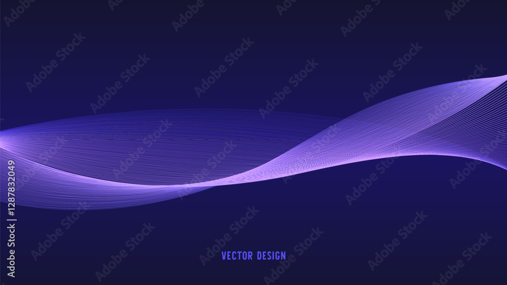 Aufkleber geometric curved lines in gradient forming dynamic futuristic abstract flow patterns