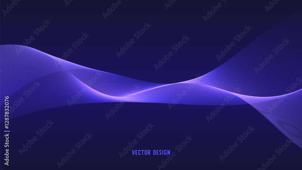 Aufkleber geometric curved lines in gradient forming dynamic futuristic abstract flow patterns