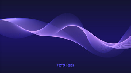 Geometric curved lines in gradient forming dynamic futuristic abstract flow patterns