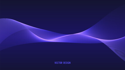 Geometric curved lines in gradient forming dynamic futuristic abstract flow patterns