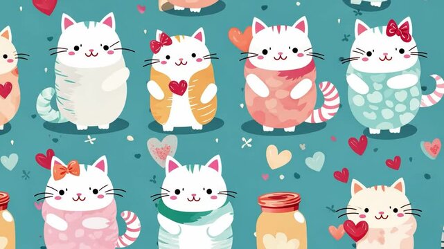 seamless pattern with cats